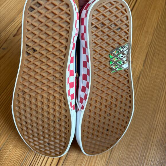 VANS red blue checkered sole low top lace unisex sneakers SIZE M9 W10.5 - Picture 5 of 6